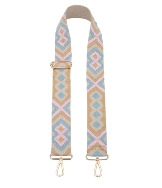 Pink & Teal Bohemian Print Adjustable Guitar Strap-Handbags-Jen & Co-LouisGeorge Boutique, Women’s Fashion Boutique Located in Trussville, Alabama