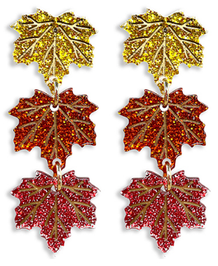 Fall Leaves Red/Gold Earrings-Earrings-LouisGeorge Boutique-LouisGeorge Boutique, Women’s Fashion Boutique Located in Trussville, Alabama