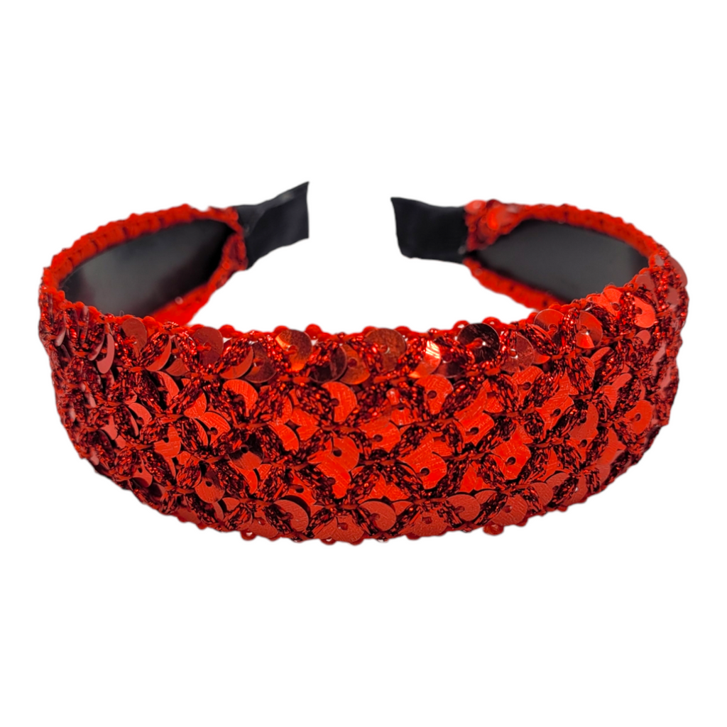 Red Sequin Headband-Accessories-louisgeorgeboutique-LouisGeorge Boutique, Women’s Fashion Boutique Located in Trussville, Alabama