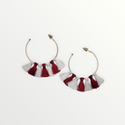 Red & White Gold Tassel Hoops-Earrings-LouisGeorge Boutique-LouisGeorge Boutique, Women’s Fashion Boutique Located in Trussville, Alabama