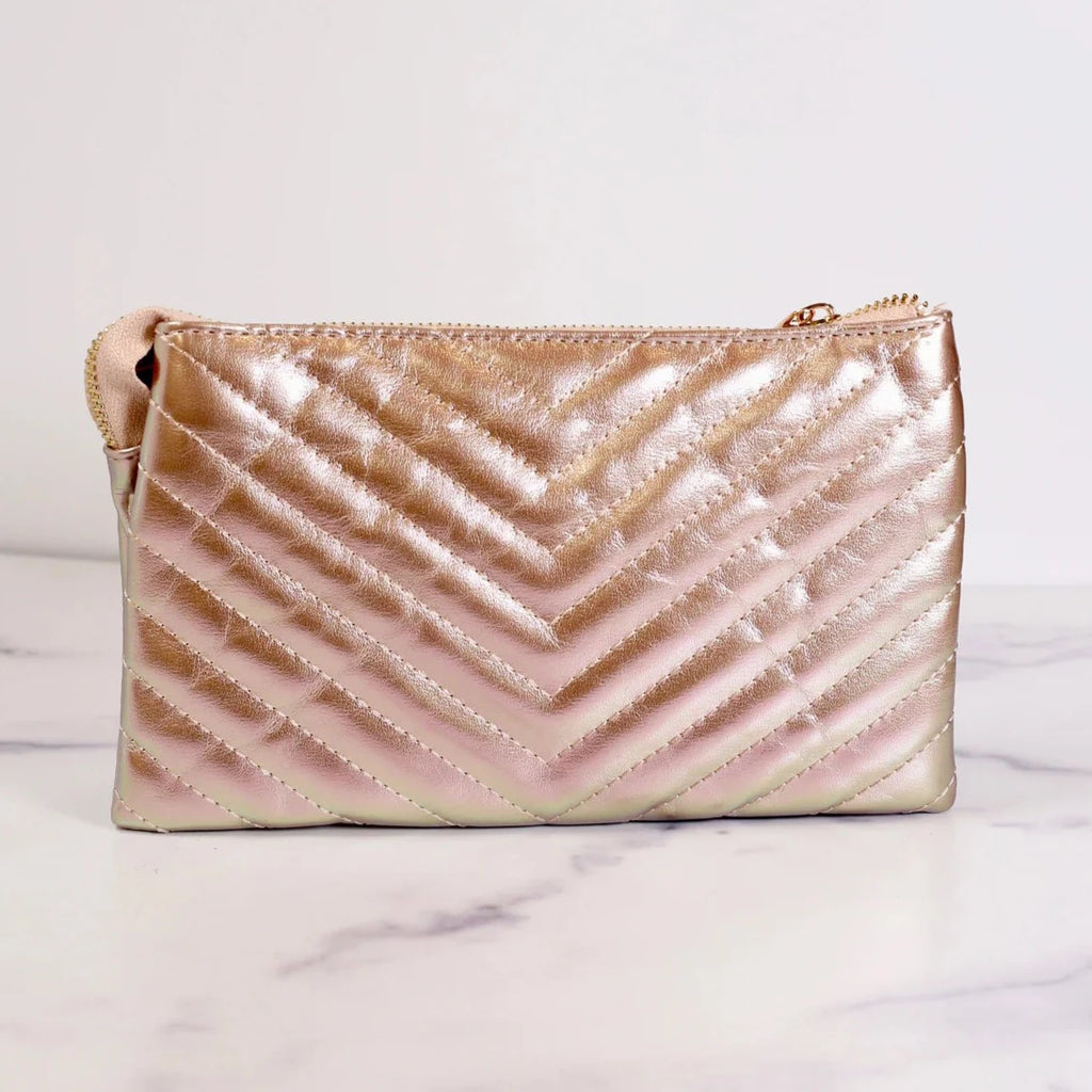 Sherman Gold Opal Quilted Crossbody-Handbags-Caroline Hill-LouisGeorge Boutique, Women’s Fashion Boutique Located in Trussville, Alabama