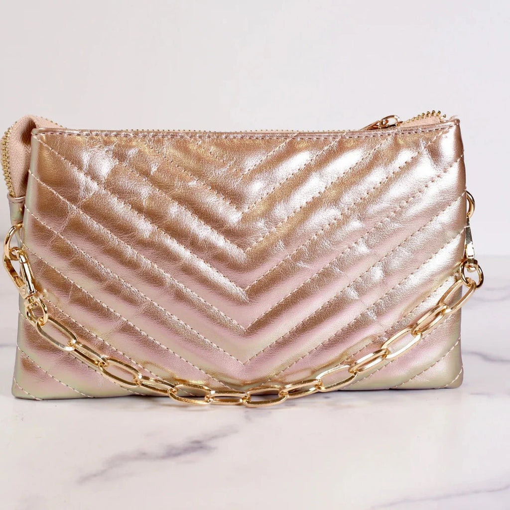 Sherman Gold Opal Quilted Crossbody-Handbags-Caroline Hill-LouisGeorge Boutique, Women’s Fashion Boutique Located in Trussville, Alabama