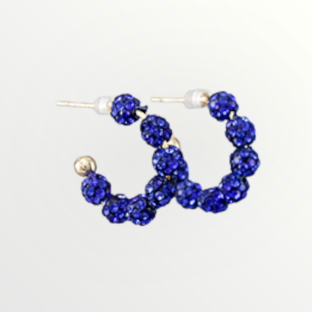 Royal Blue Glitter Mini Hoops-Earrings-LouisGeorge Boutique-LouisGeorge Boutique, Women’s Fashion Boutique Located in Trussville, Alabama