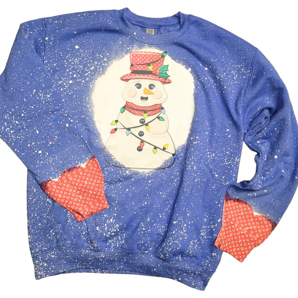 Fancy Snowman Sweatshirt w/sleeve detail-LouisGeorge Boutique-LouisGeorge Boutique, Women’s Fashion Boutique Located in Trussville, Alabama