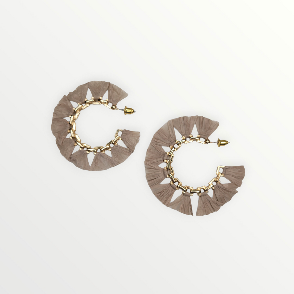 Taupe Raffia Hoops-Earrings-louisgeorgeboutique-LouisGeorge Boutique, Women’s Fashion Boutique Located in Trussville, Alabama