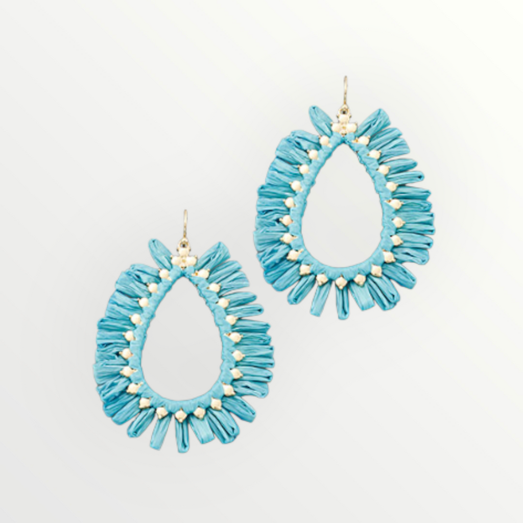 Teardrop Raffia Earrings - Available in 2 Colors-Earrings-louisgeorgeboutique-LouisGeorge Boutique, Women’s Fashion Boutique Located in Trussville, Alabama