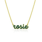 Water Resistant Custom Cursive Enamel Necklace-Necklaces-The Sis Kiss©-LouisGeorge Boutique, Women’s Fashion Boutique Located in Trussville, Alabama