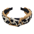 Black & White Leopard Top Knot Headband-Accessories-LouisGeorge Boutique-LouisGeorge Boutique, Women’s Fashion Boutique Located in Trussville, Alabama