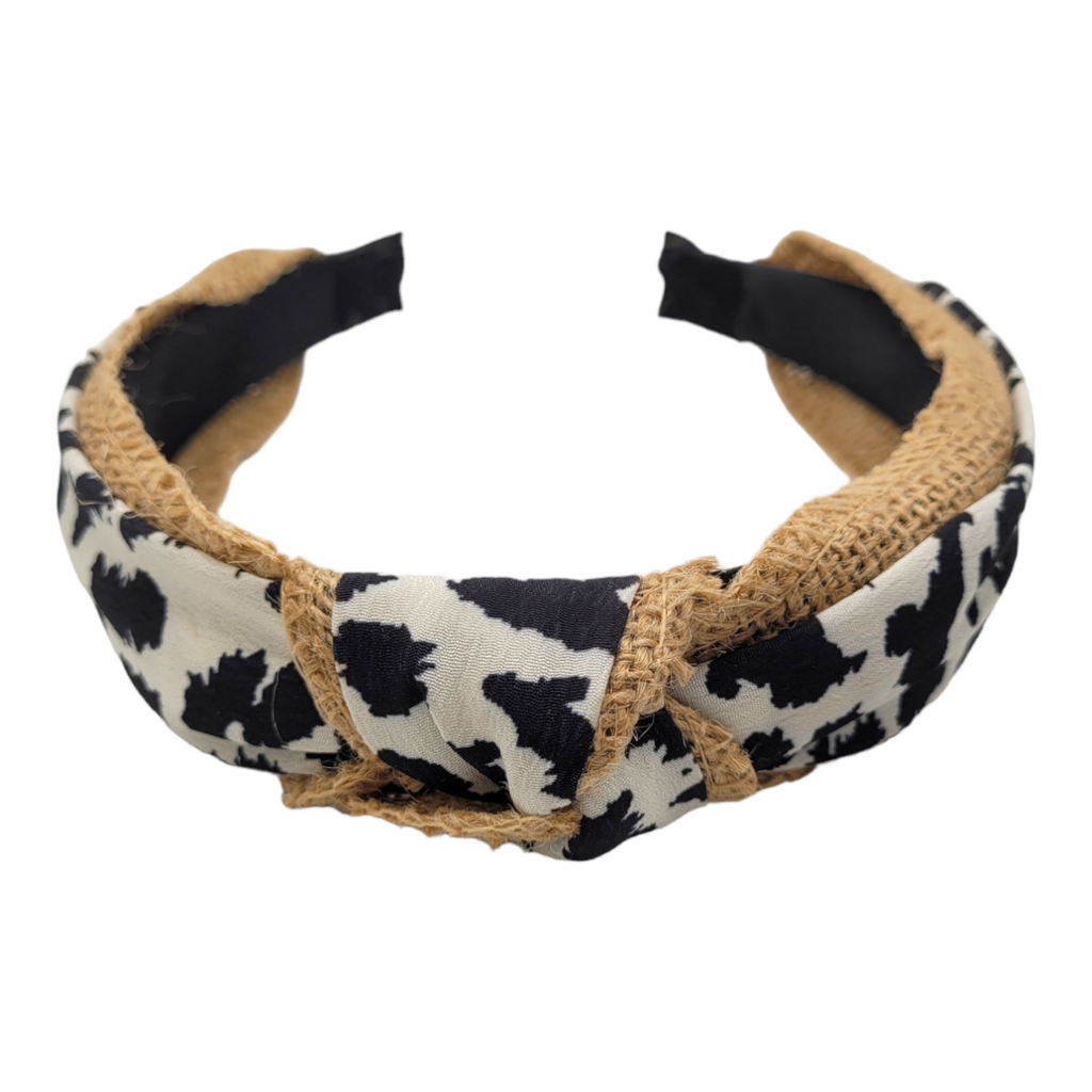 Black & White Leopard Top Knot Headband-Accessories-louisgeorgeboutique-LouisGeorge Boutique, Women’s Fashion Boutique Located in Trussville, Alabama