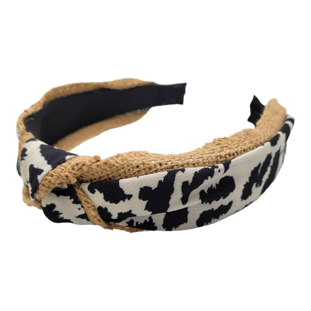 Black & White Leopard Top Knot Headband-Accessories-louisgeorgeboutique-LouisGeorge Boutique, Women’s Fashion Boutique Located in Trussville, Alabama