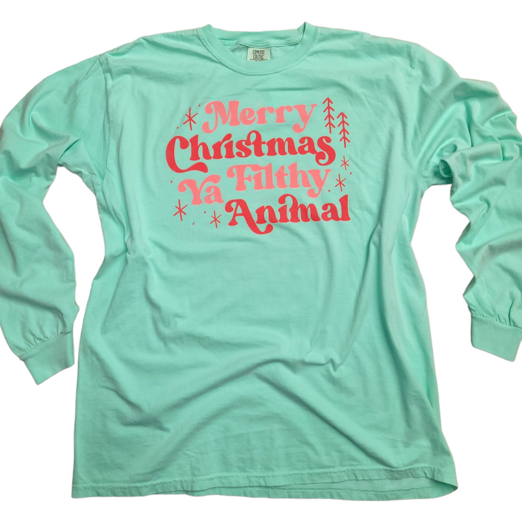 Merry Christmas Ya Filthy Animal Long Sleeve-LouisGeorge Boutique-LouisGeorge Boutique, Women’s Fashion Boutique Located in Trussville, Alabama