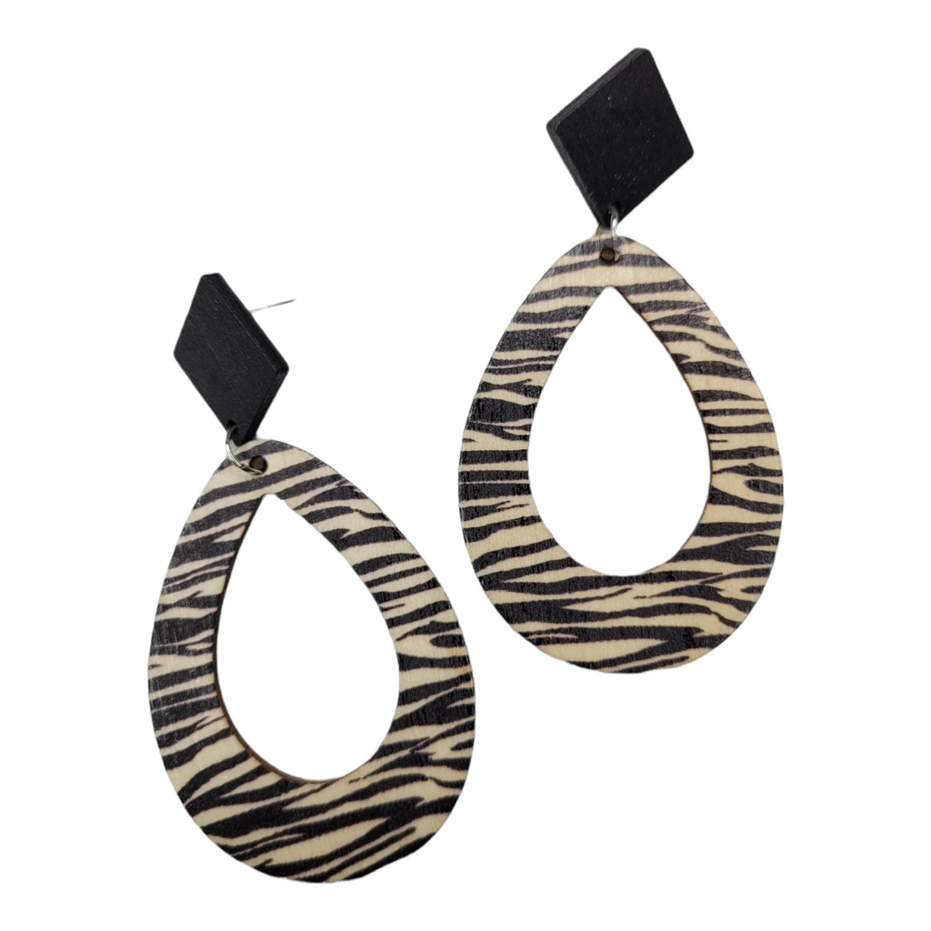 Zebra Stripe Earrings-Earrings-louisgeorgeboutique-LouisGeorge Boutique, Women’s Fashion Boutique Located in Trussville, Alabama