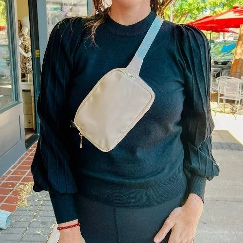 Luxe Nylon Bum Bag NUDE-Handbags-LouisGeorge Boutique-LouisGeorge Boutique, Women’s Fashion Boutique Located in Trussville, Alabama