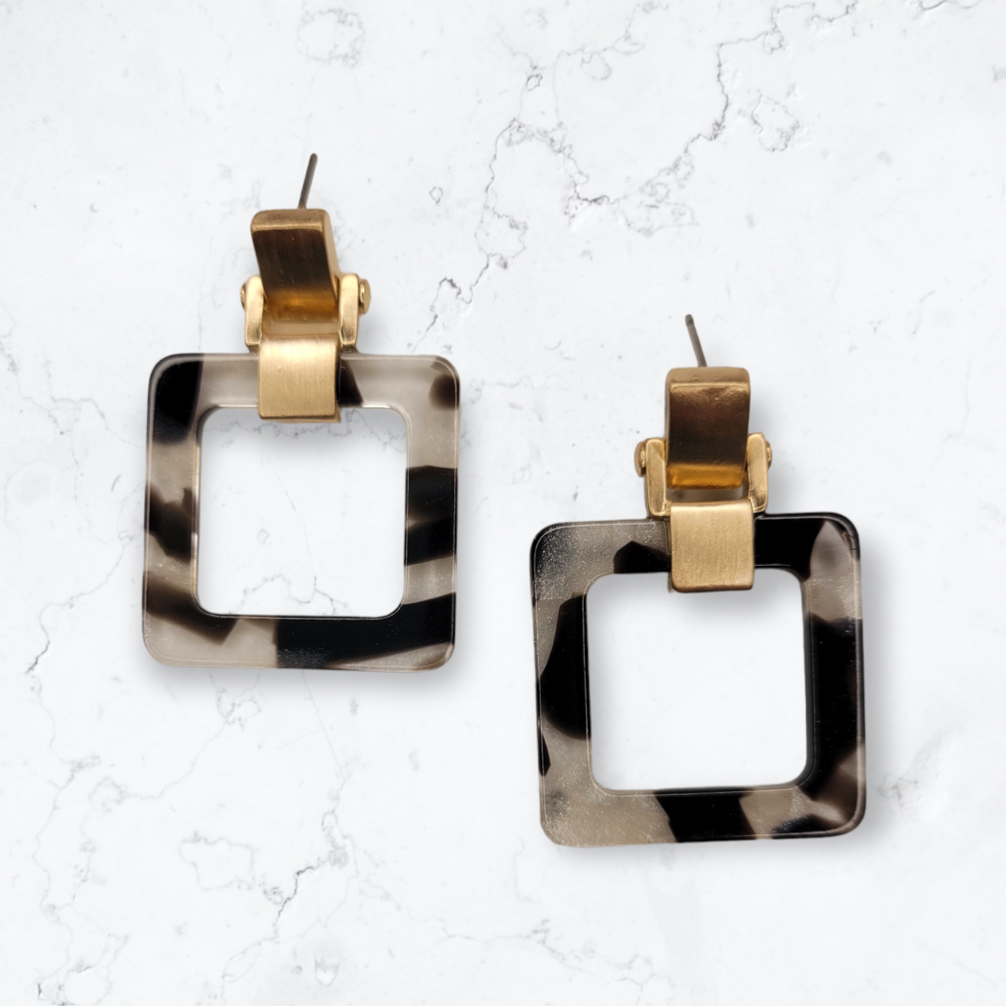 Black Square Acrylic Earrings-Earrings-LouisGeorge Boutique-LouisGeorge Boutique, Women’s Fashion Boutique Located in Trussville, Alabama